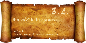 Boszák Lizandra névjegykártya